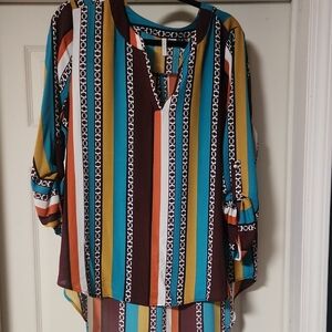 Cato Striped Women's Blouse. Size XL